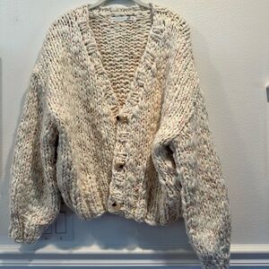 Altar'd State Cream Chunky Knit Cardigan